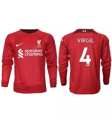 Liverpool Virgil van Dijk #4 Hjemmedrakt 2022-23 Langermet